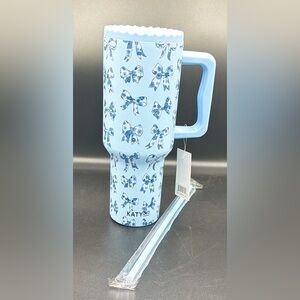 Katydid Blue Bow 40 oz Tumbler | Cute Coquette Style Cup | New